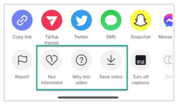 Not Interested Button TikTok